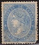 Spain - 1867 - Queen Isabel II - 4 Cu - Azul - Queen Isabel II - Edifil 88 - 0